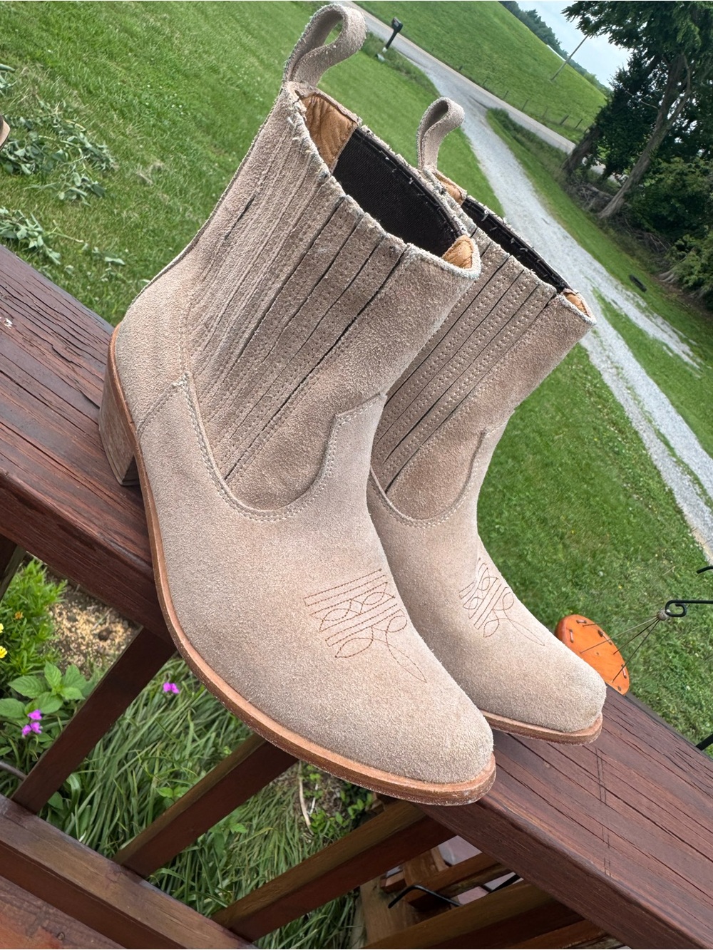 Agave Sky Suede Ankle Boots